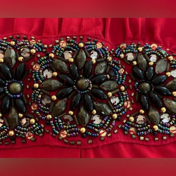 New with tags Beige by ECl Red Bedazzled Jumpsuit Size 8 - Picture 6 of 8